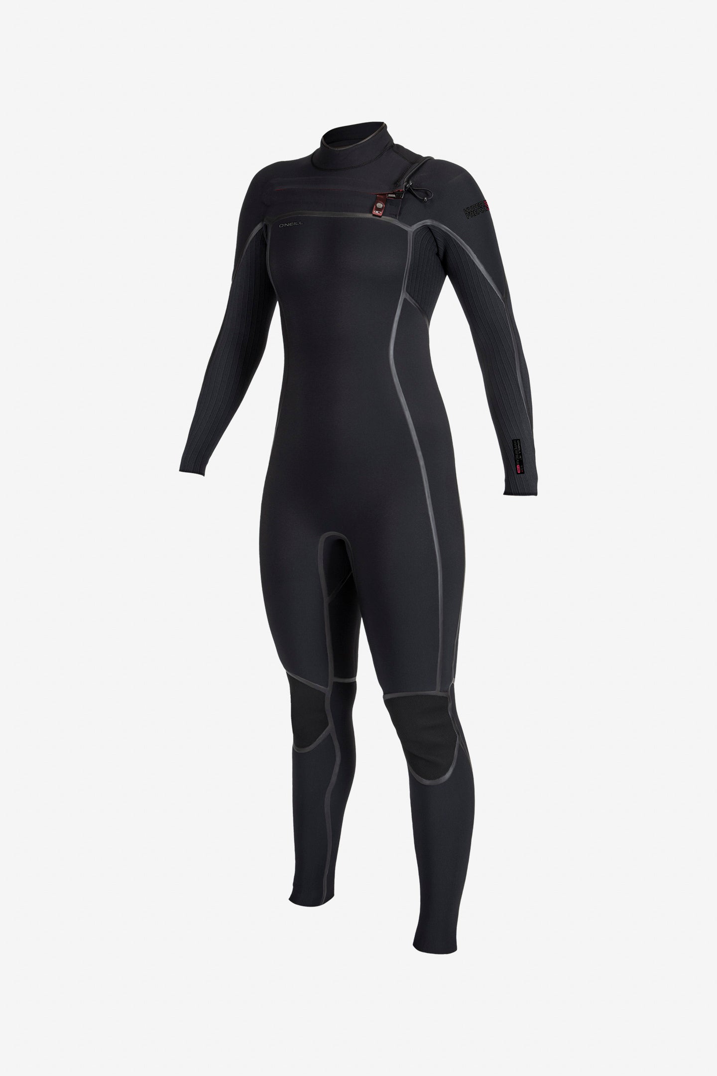 Women's Hyperfreak Fire 4/3MM+ Chest Zip Full Wetsuit - Blk/blk
