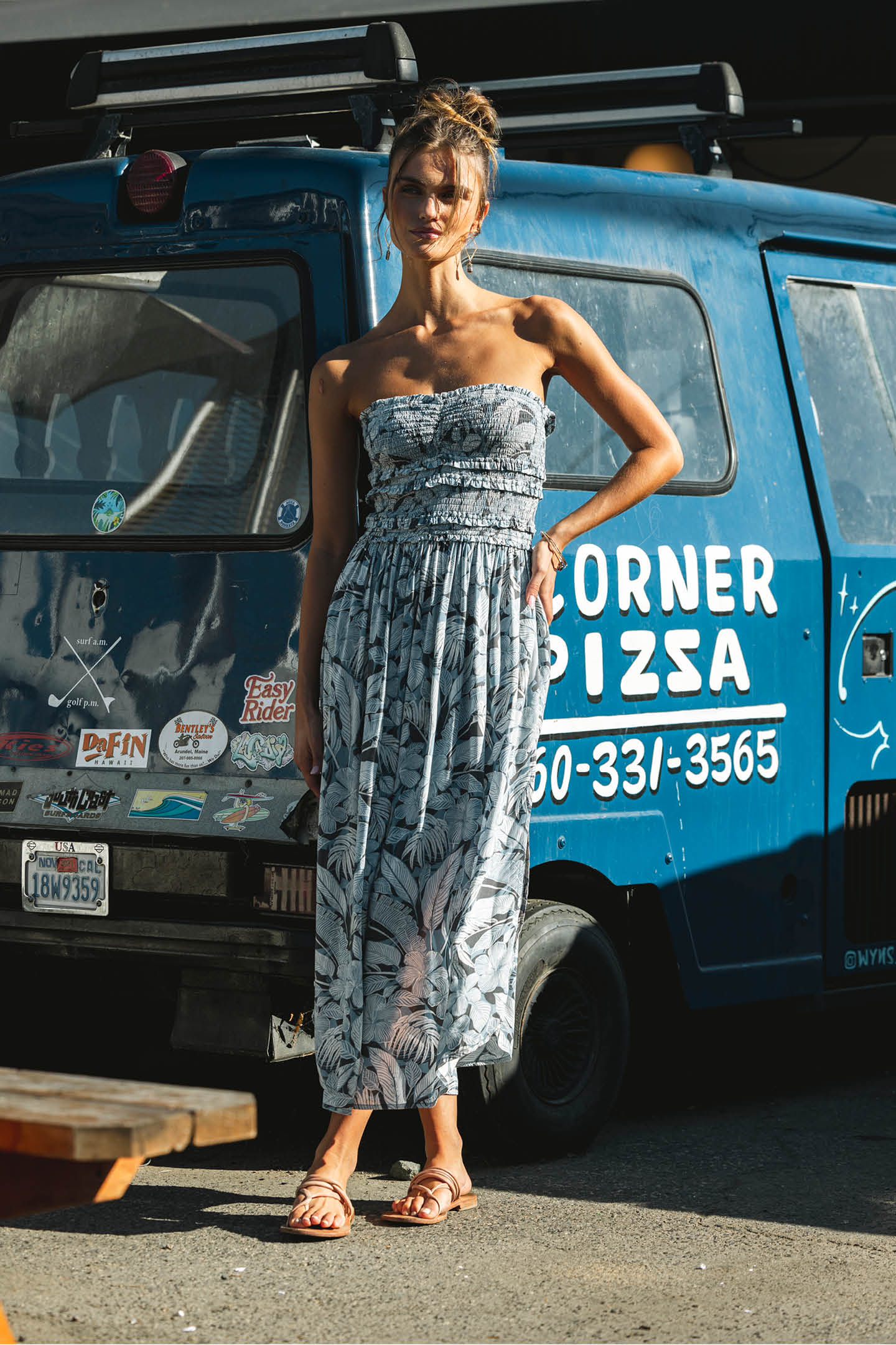Devyn Palmetto Floral Midi Dress - Slate | O'Neill Devyn Palmetto Floral Midi Dress - Slate | O'Neill