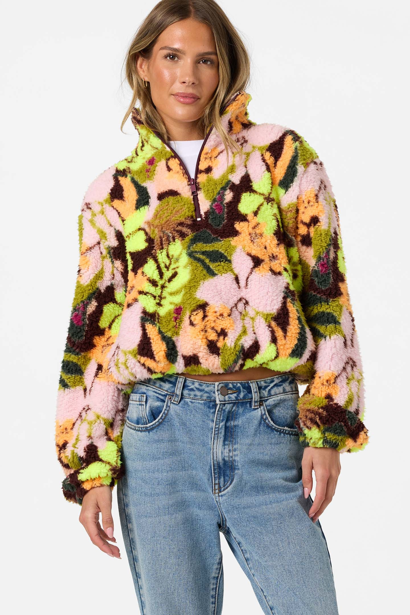 KACEY HIGH PILE 1/2 ZIP JACKET CHARTREUSE – O'Neill