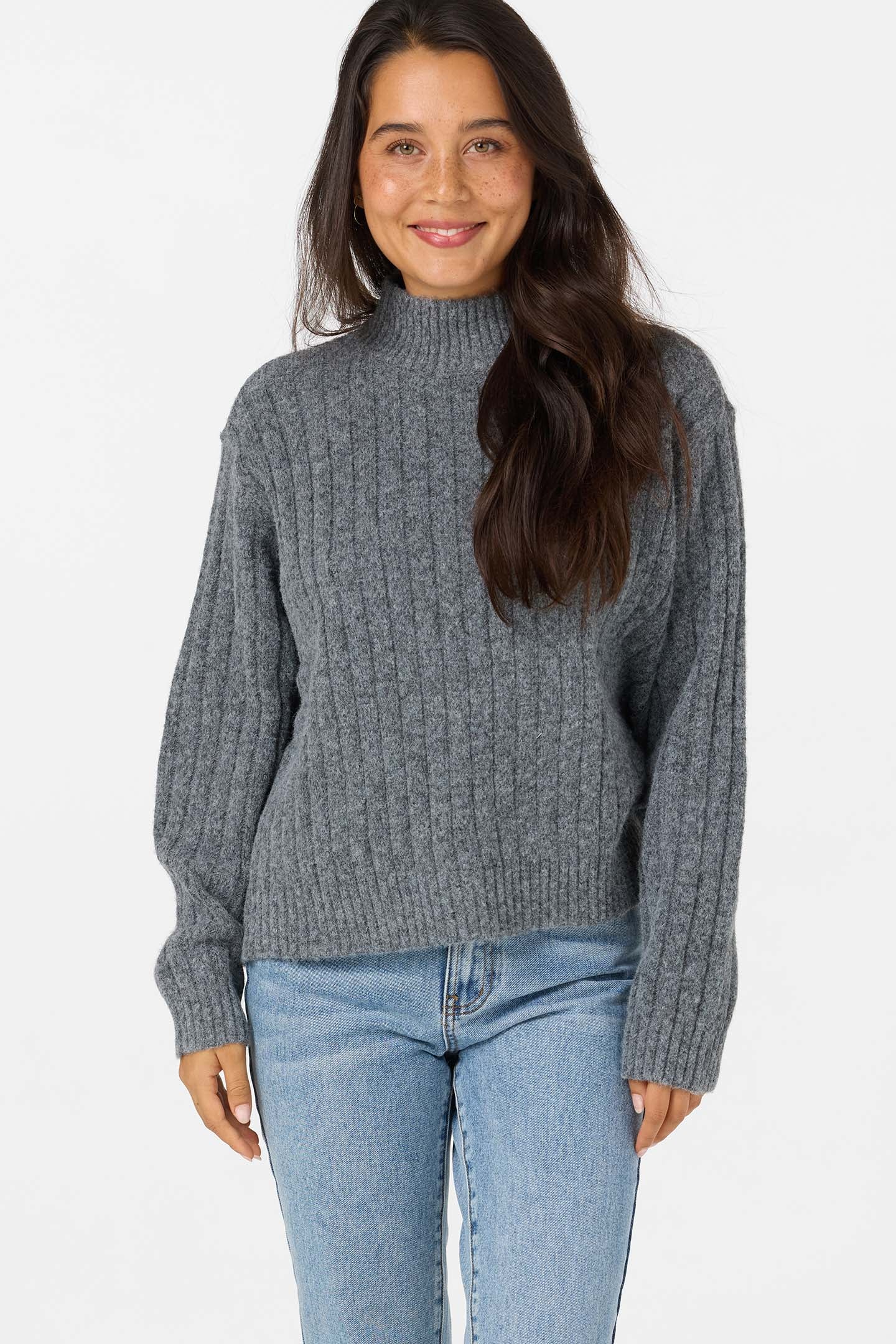Cypress Mockneck Sweater Long Sleeve Sweater - Charcoal | O'Neill