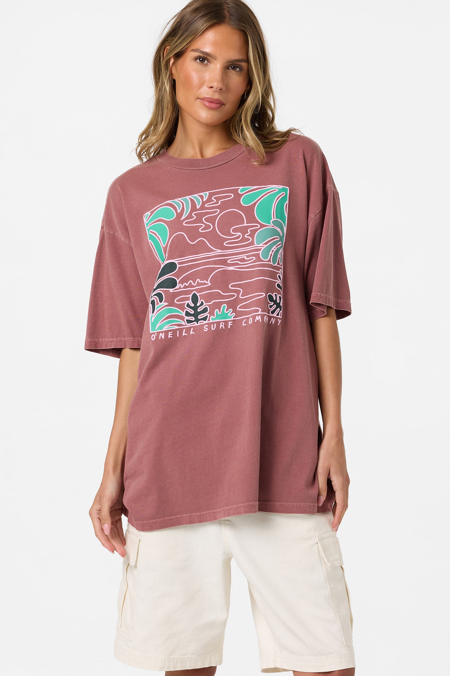 ヨッピー Tシャツ POWER SCARF O'Riginals Scape Oversized Tee - Apple Butter | O'Neill
