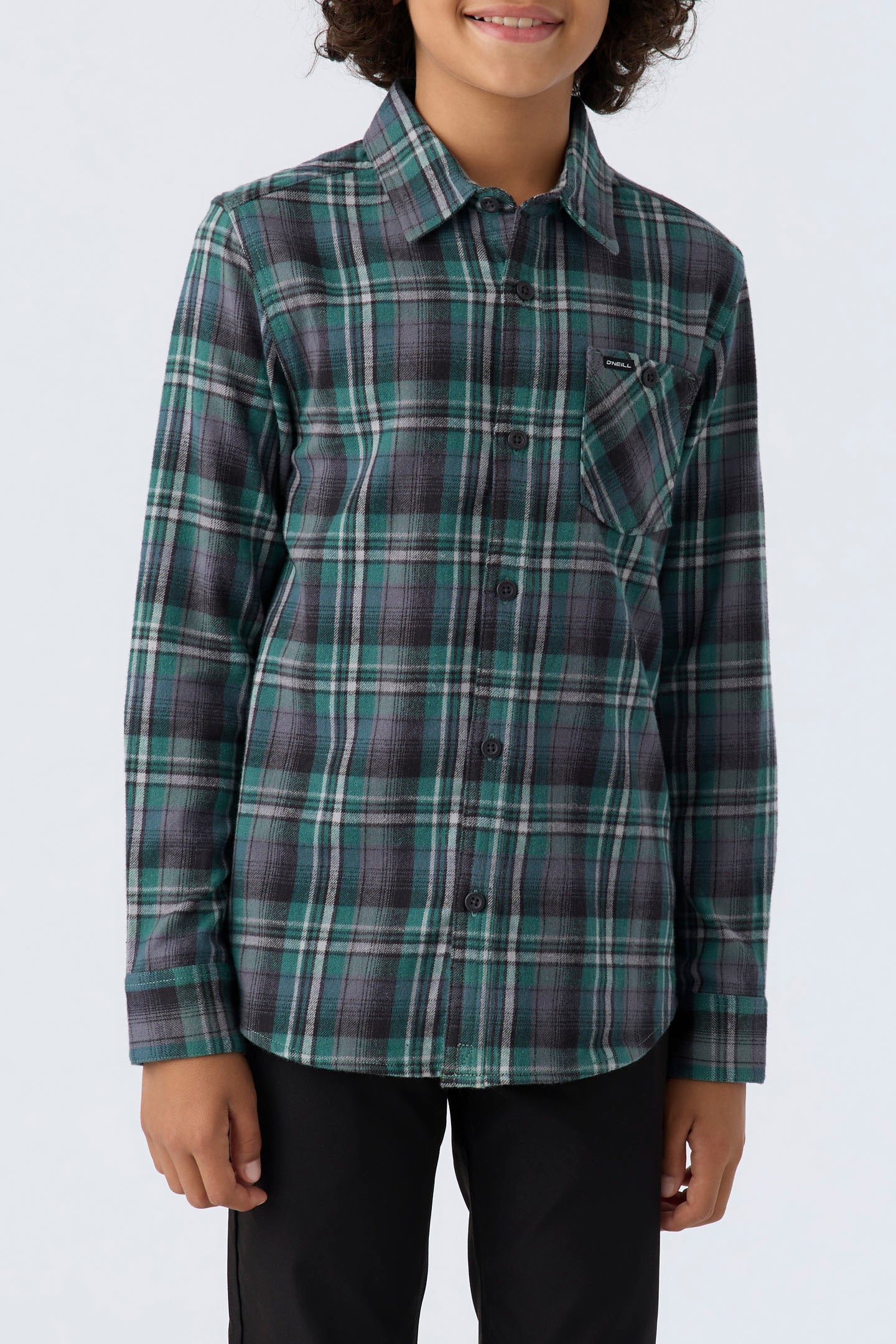 Boy's Redmond Plaid Stretch Flannel Shirt - Ivy Green | O'Neill