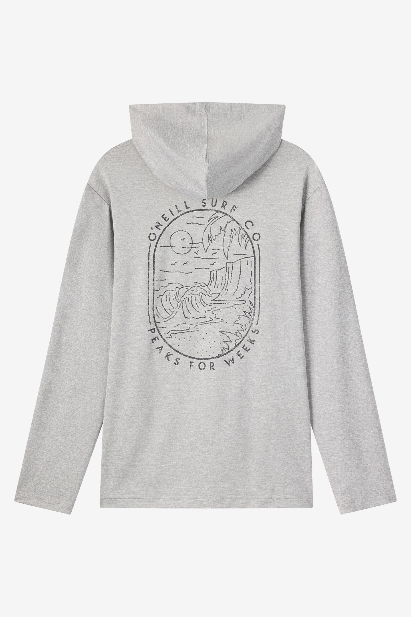 TRVLR Upf Hooded Ls - Cliffs Long Sleeve Pullover - Heather Grey