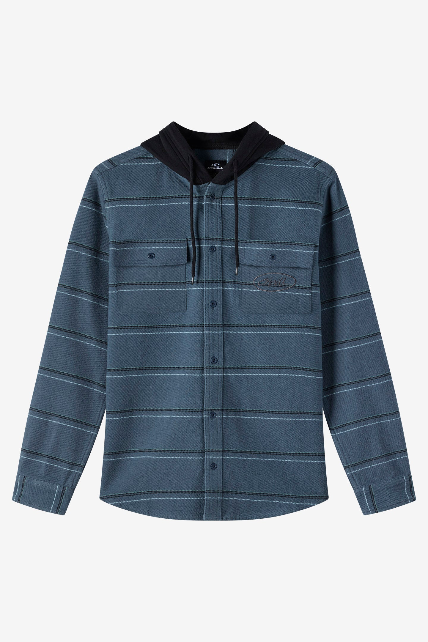 Archer Hooded Flannel Standard Fit Long Sleeve Shirt - Dark Slate