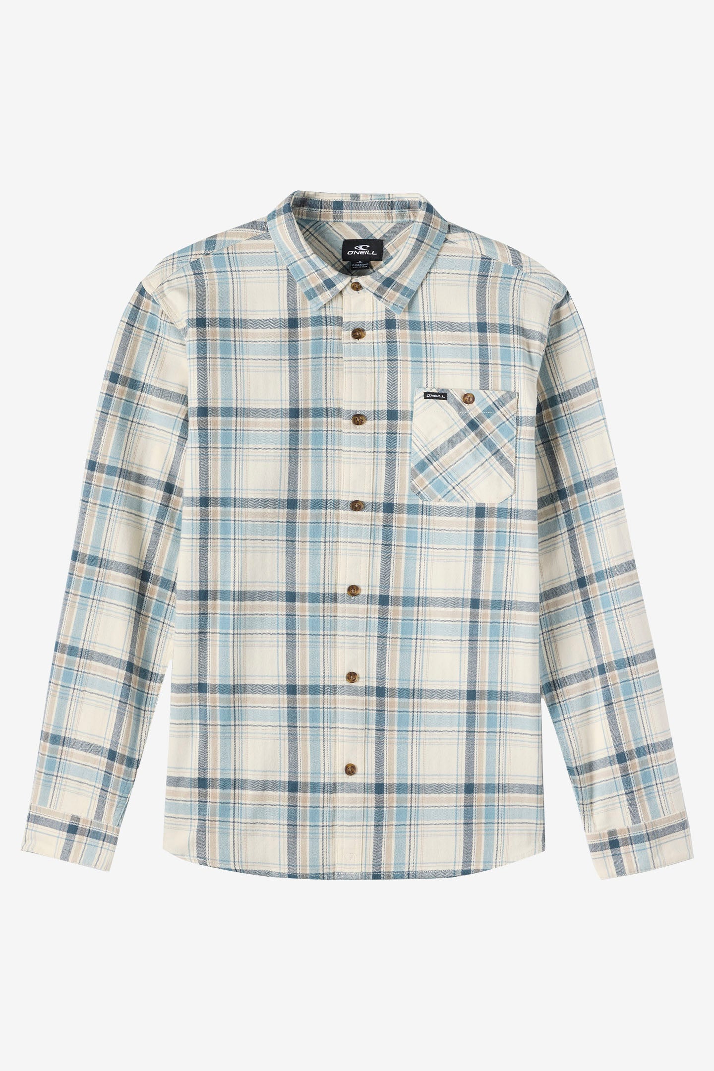 Redmond Plaid Flannel Standard Fit Long Sleeve Shirt - Cream | O'Neill