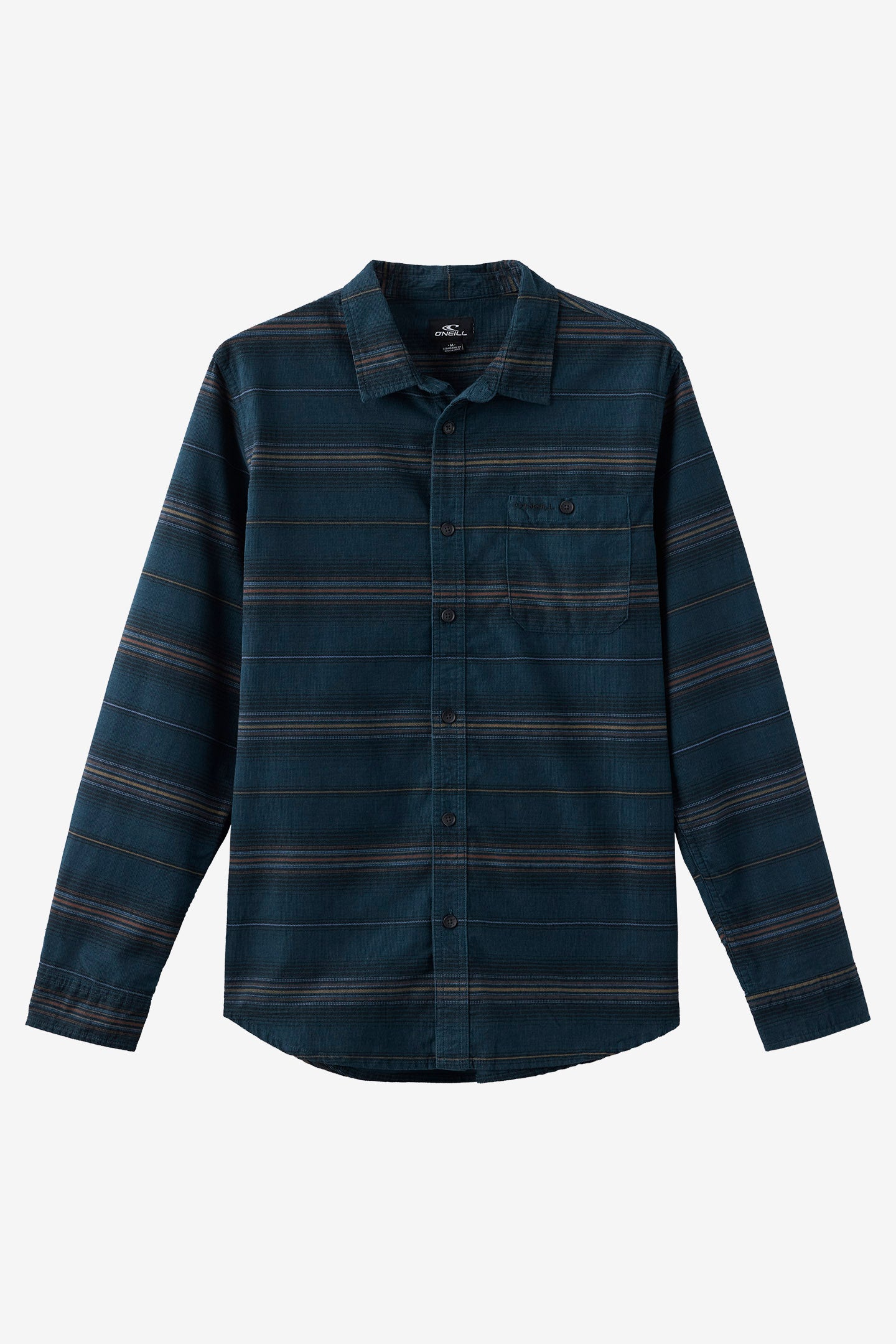 Caruso Stripe Cord Standard Fit Long Sleeve Shirt - Midnight Navy