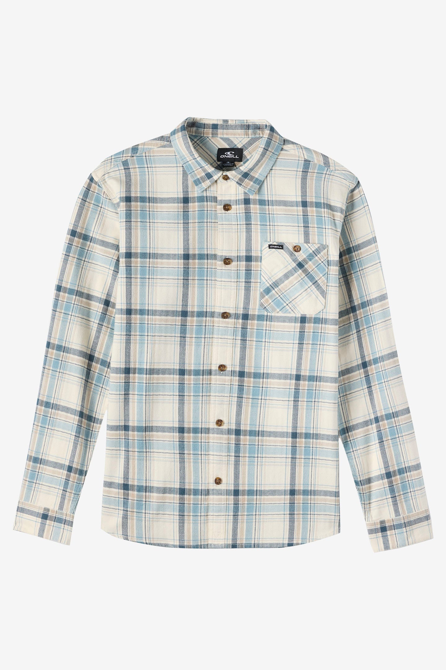 Boy's Redmond Plaid Flannel Long Sleeve Shirt - Cream | O'Neill