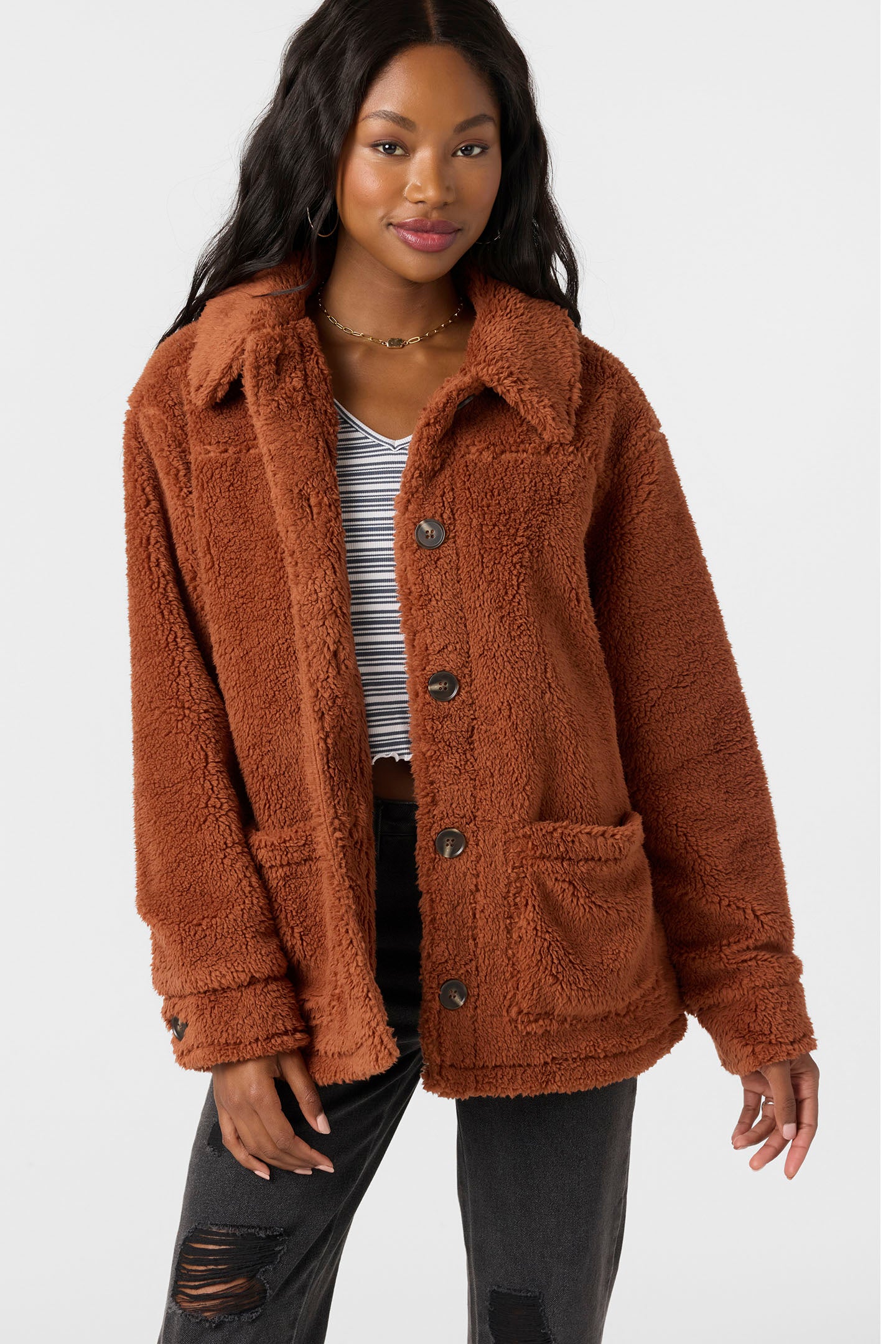 Huxlee Solid Jacket - Rustic Brown | O'Neill