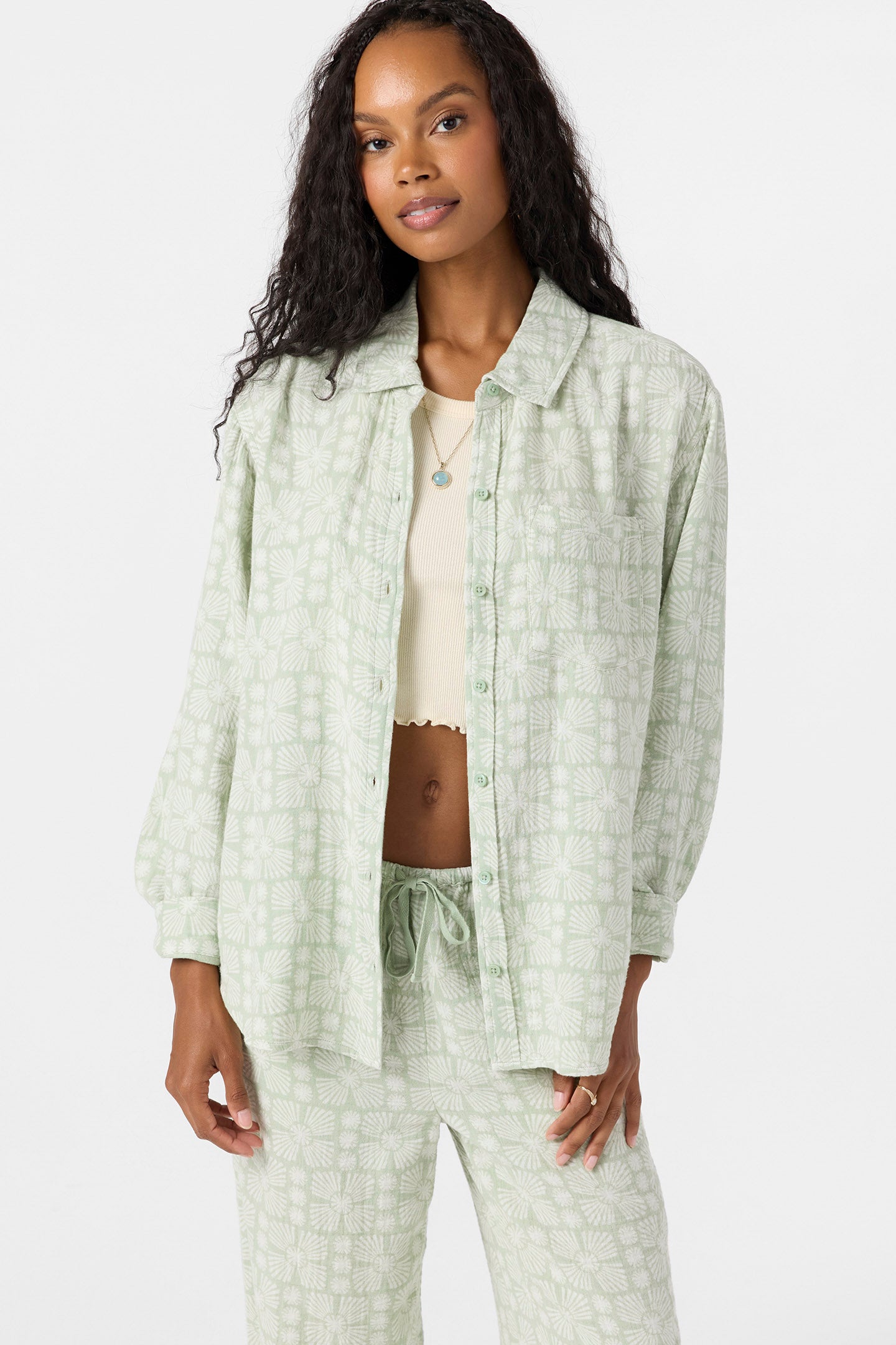 Leni Relaxed Geo Long Sleeve Top - Seafoam | O'Neill