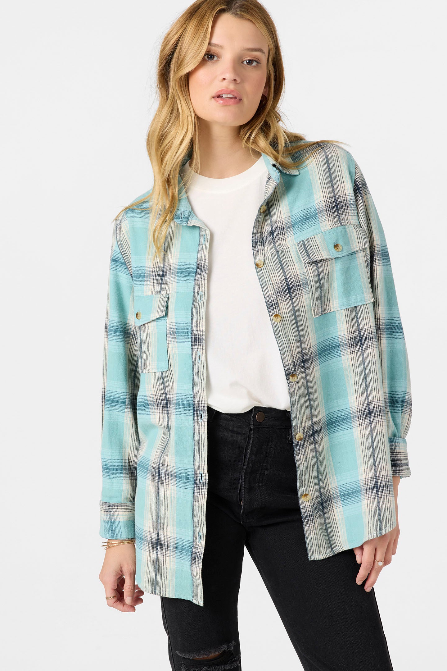 Brooks Flannel Long Sleeve Top - Nile Blue | O'Neill
