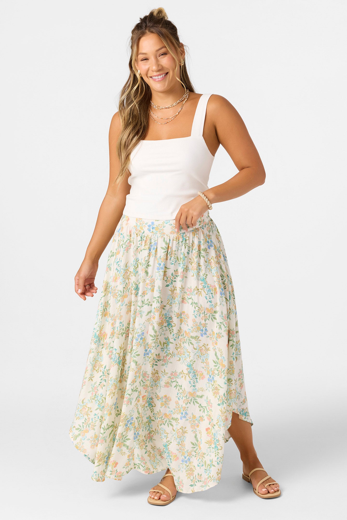 Marnie Naomi Floral Maxi Skirts - Winter White | O'Neill