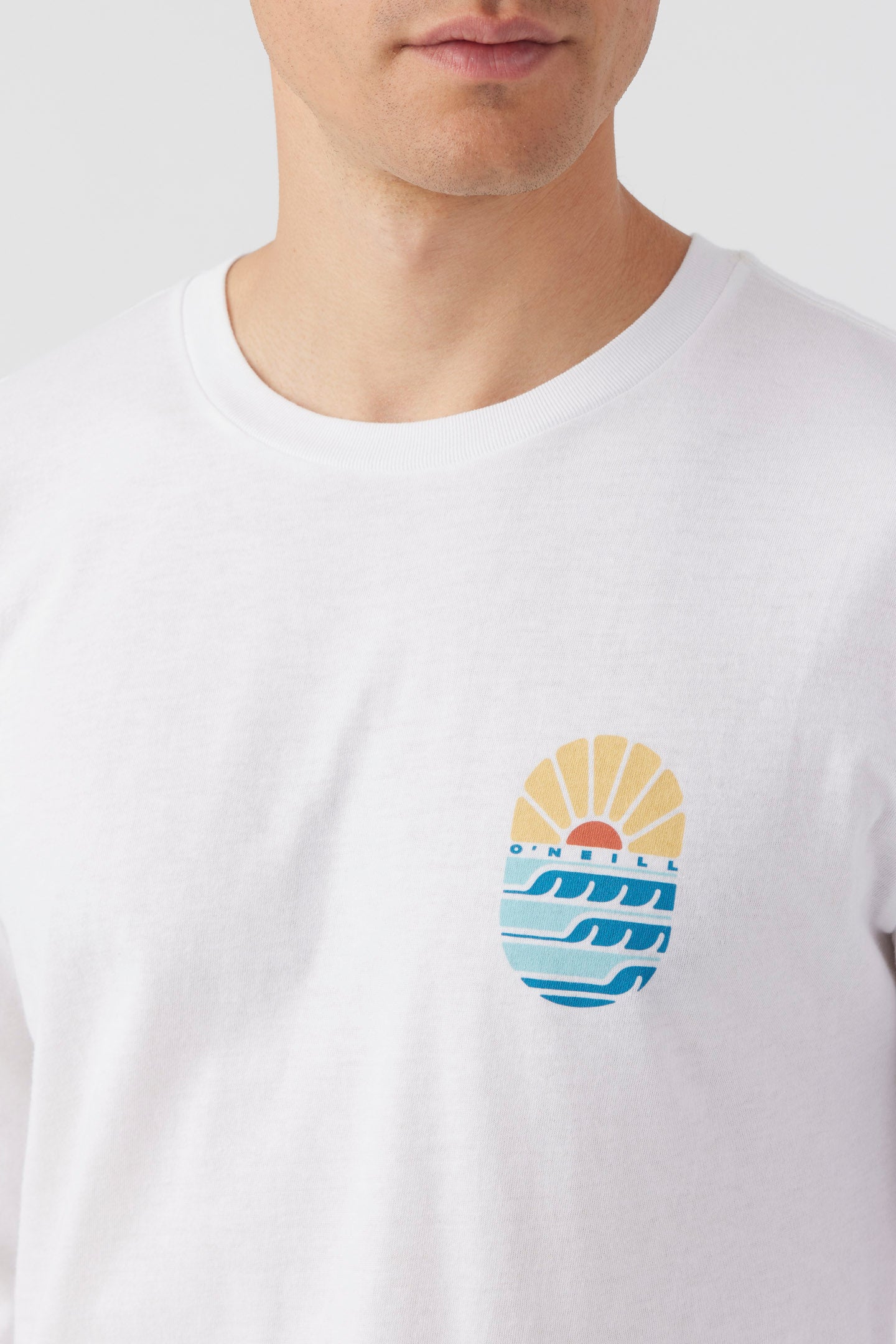 Unwind Cotton 3/4 Sleeve Tee - Otter/White