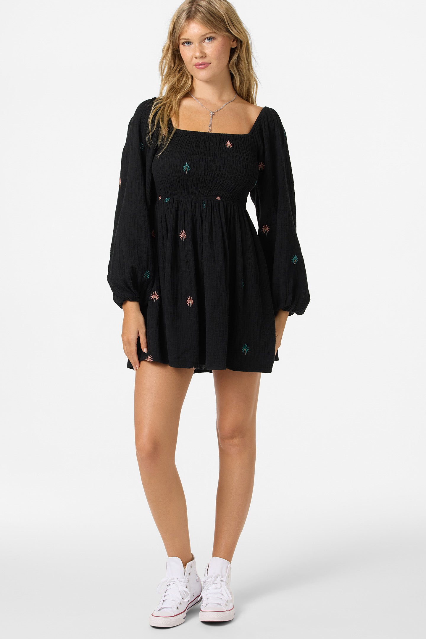 O'Neill Women's Gracyn Palm Mini Dress in Black, Size Large O'Neill Women's Gracyn Palm Mini Dress in Black, Size Large