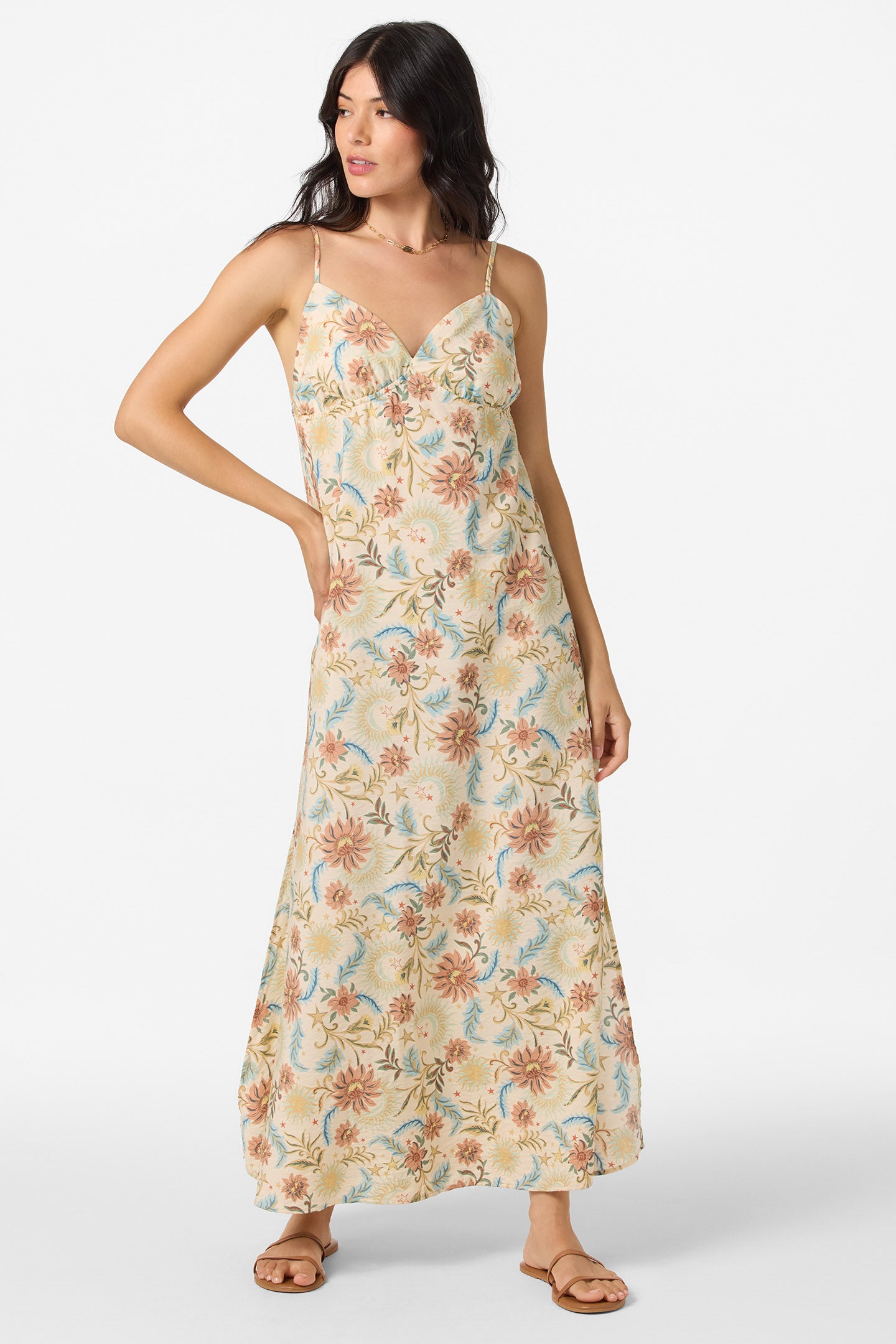 althea maxi dress O'Neill Women's Althea Lunar Maxi Dress in Tapioca, Size XS, Nylon/Viscose