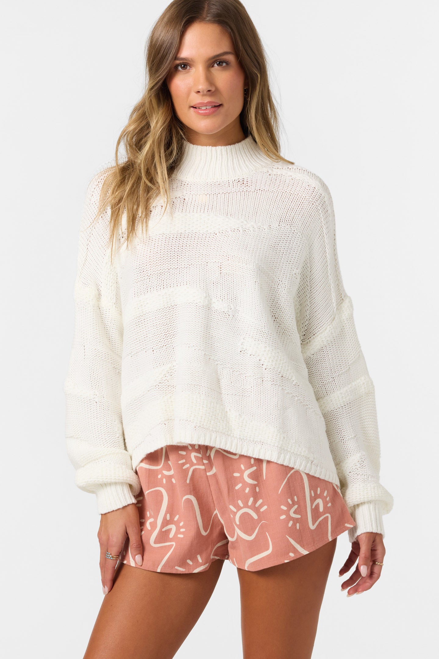 シズニルック bonnae three-quarter sleeve 白 1 Kastalyn Long Sleeve Sweater - Winter White | O'Neill