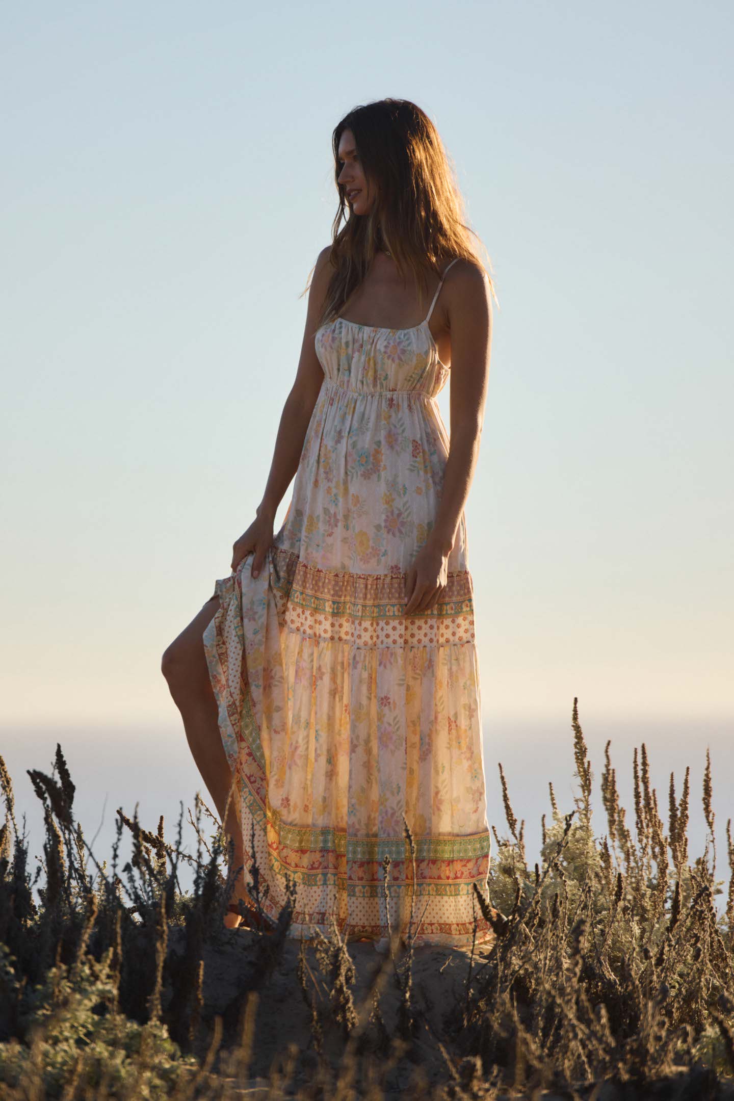 美品★ I LINE CLASSIC DRESS LSPACE Laina Tiered Cotton Maxi Dress | Anthropologie