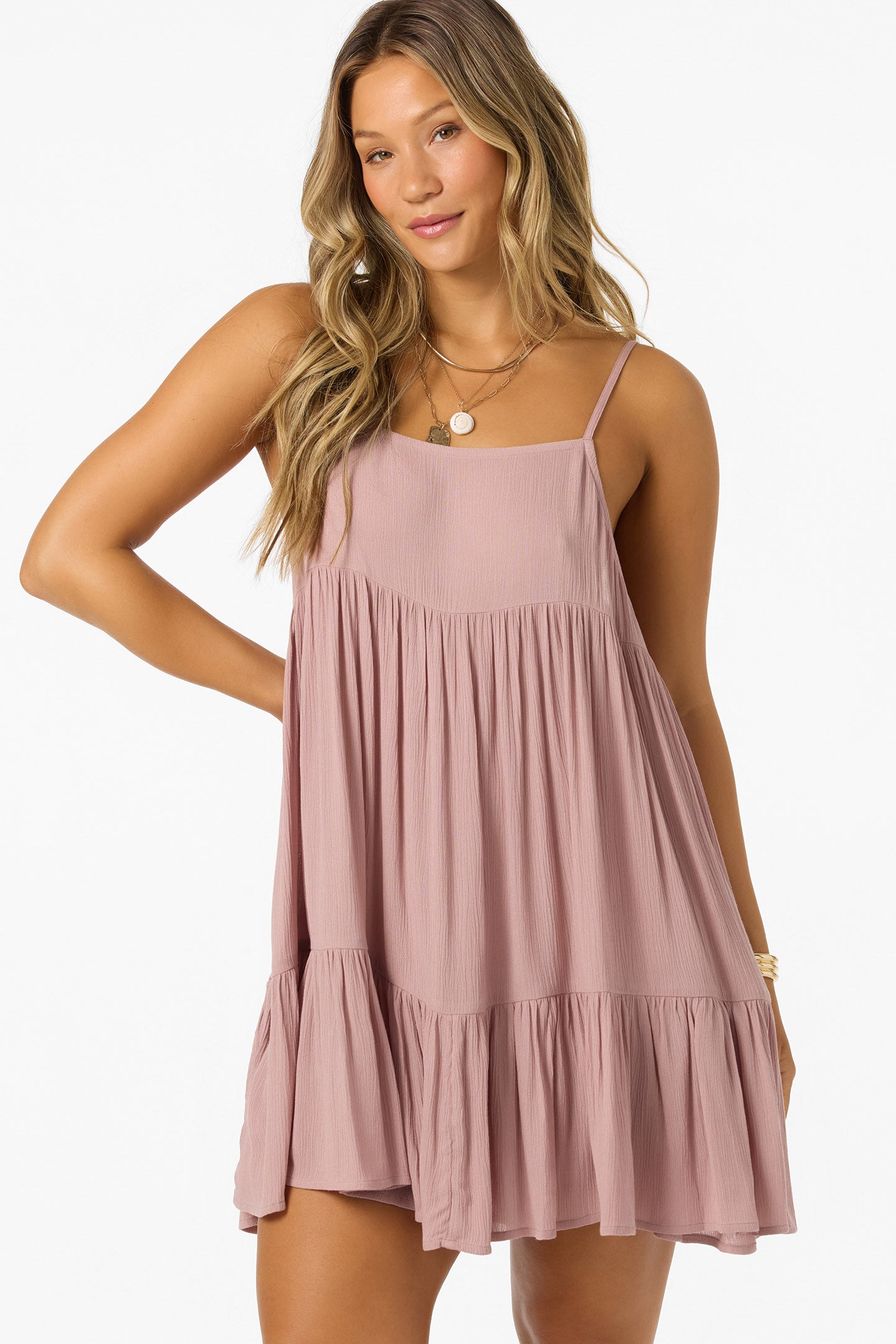 Saltwater Solids Rilee Mini Cover-Up Dress - Orchid | O'Neill Saltwater Solids Rilee Mini Cover-Up Dress - Orchid | O'Neill