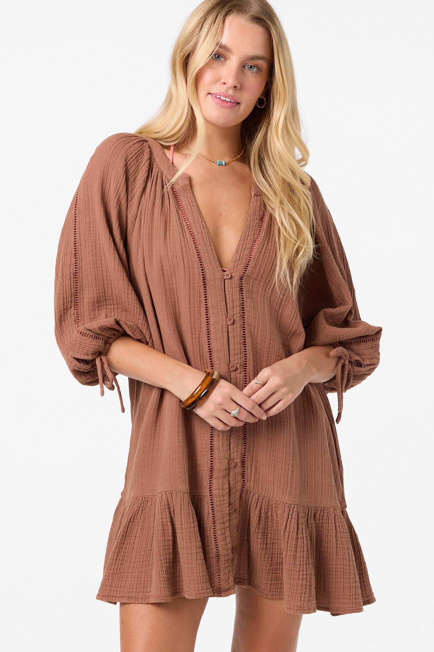 Lou Mini Cover-Up Dress - Carob Brown | O'Neill Lou Mini Cover-Up Dress - Carob Brown | O'Neill