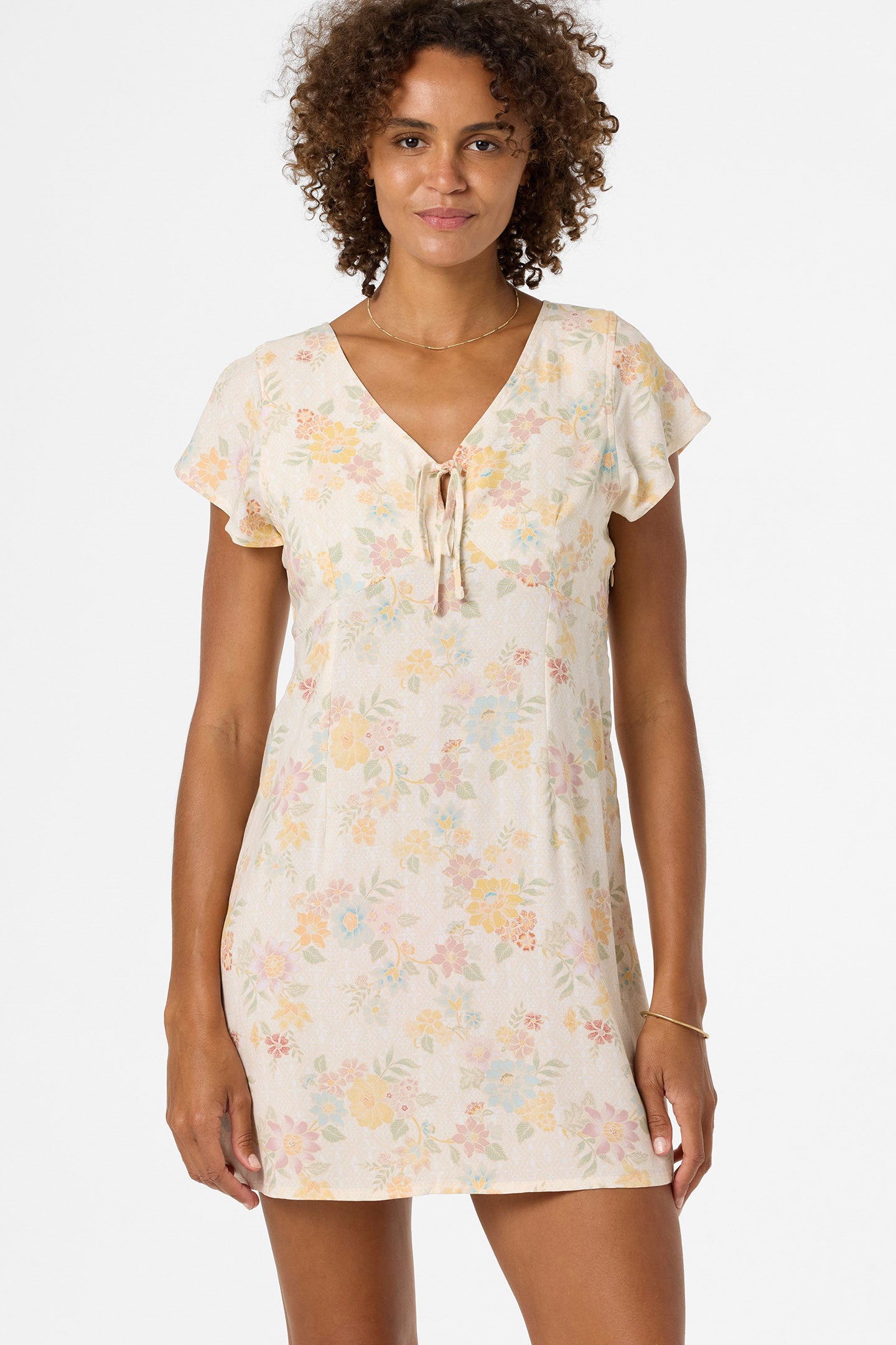 O'Neill Women's Robin Floral Mini Dress in Tapioca, Size XS, Viscose