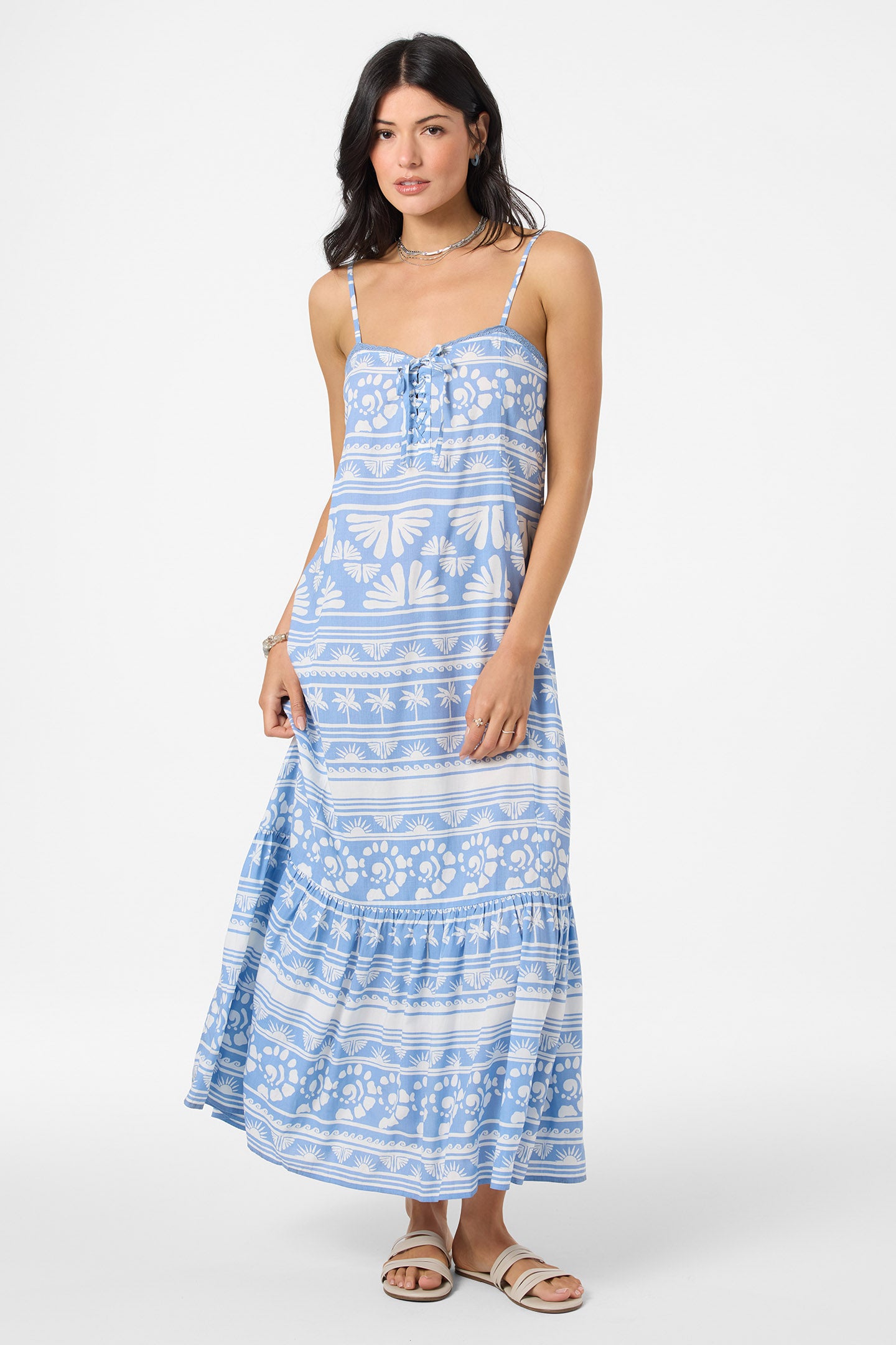 women's xs midi dress O'Neill Women's Tasmin Abstract Midi Dress Azurine / XS