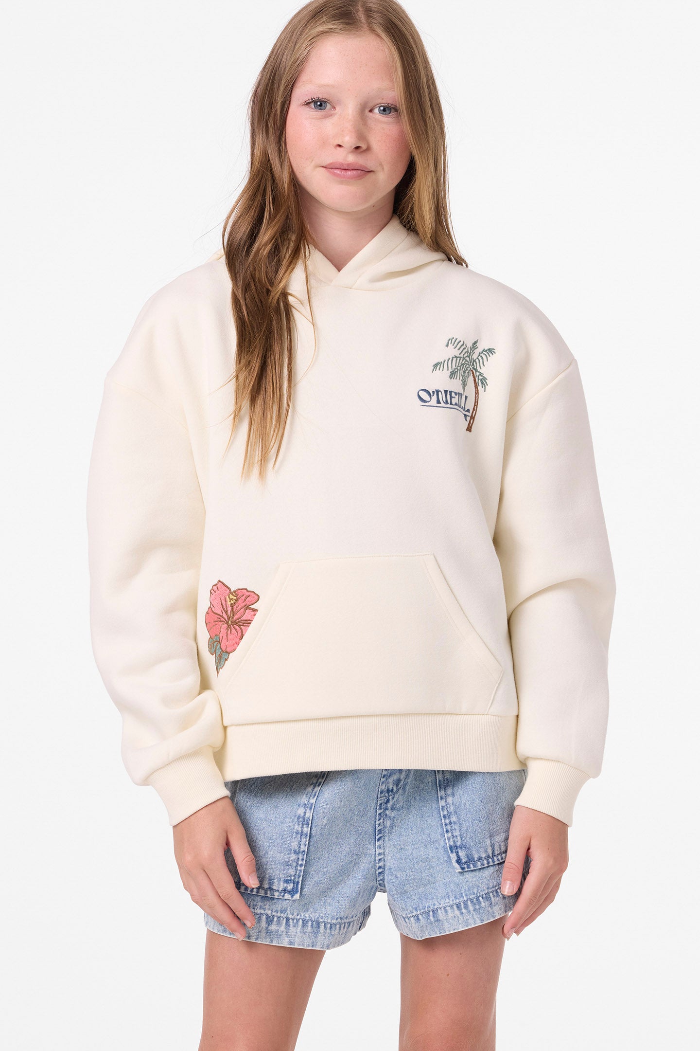 Girl's Asher Hoodie Crew Neck Fleece - Winter White | O'Neill