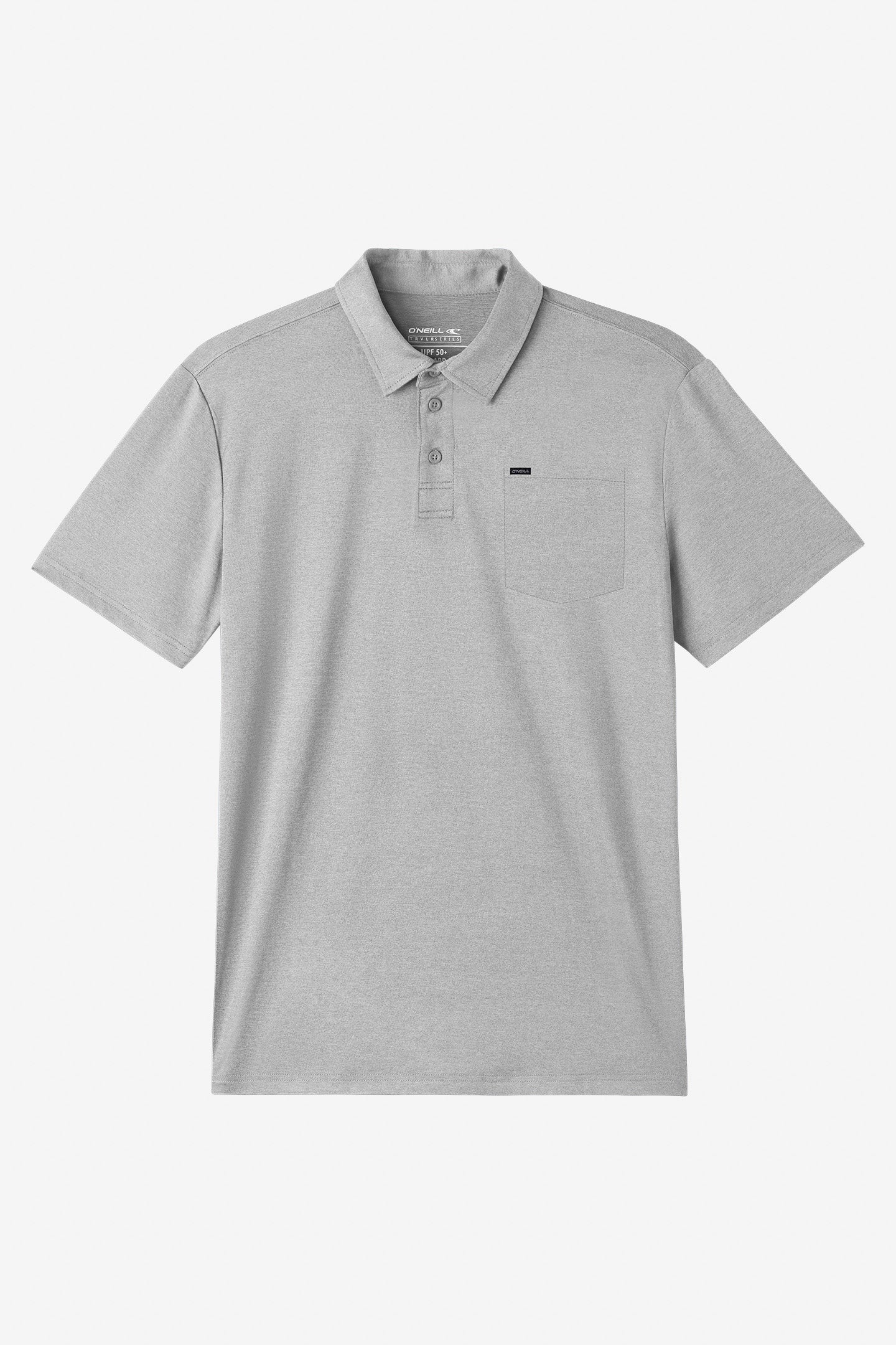 TRVLR Upf Polo Standard Fit Polo - Heather Grey | O'Neill