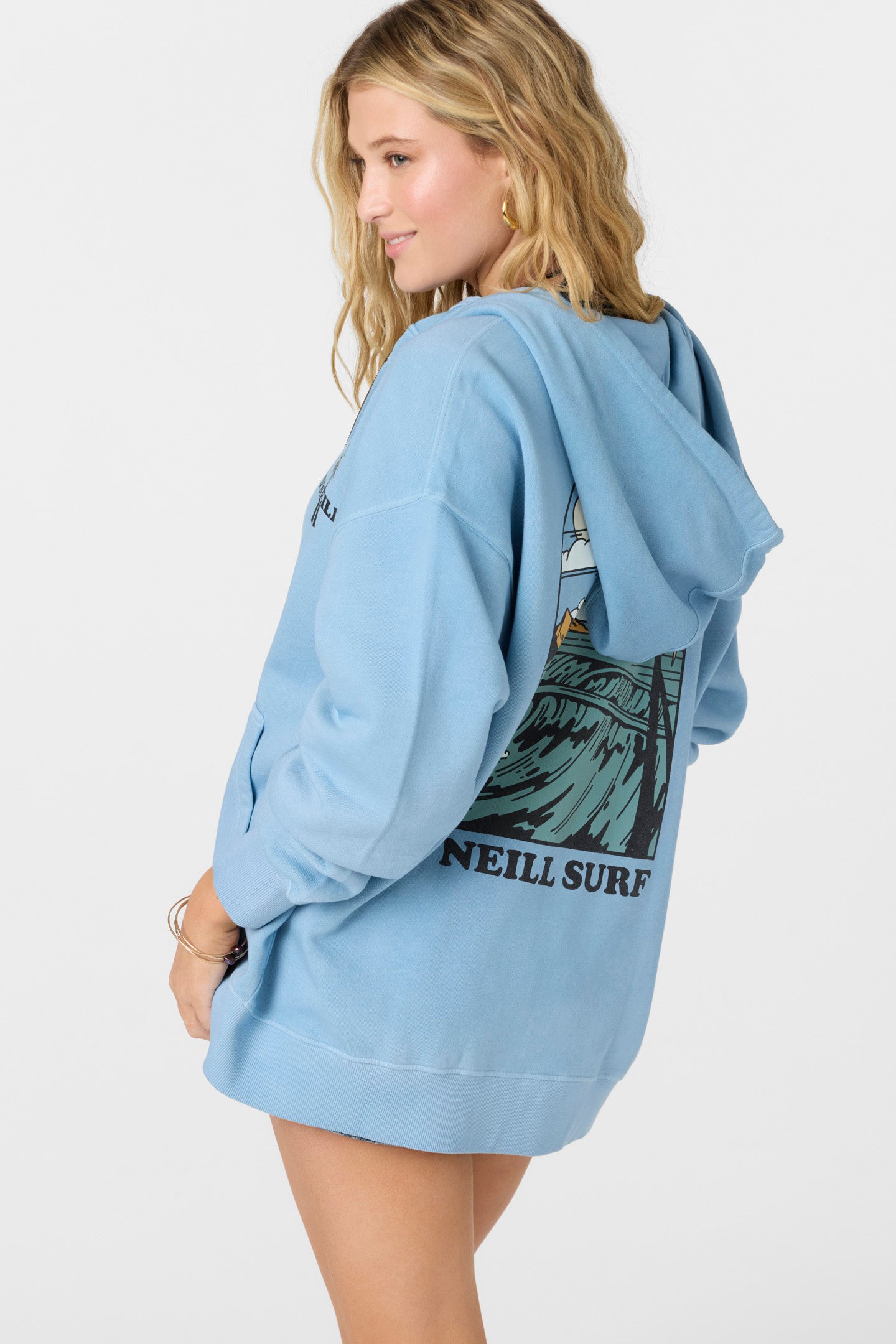 Byron Hoody Zip Fleece - Faded Denim | O'Neill