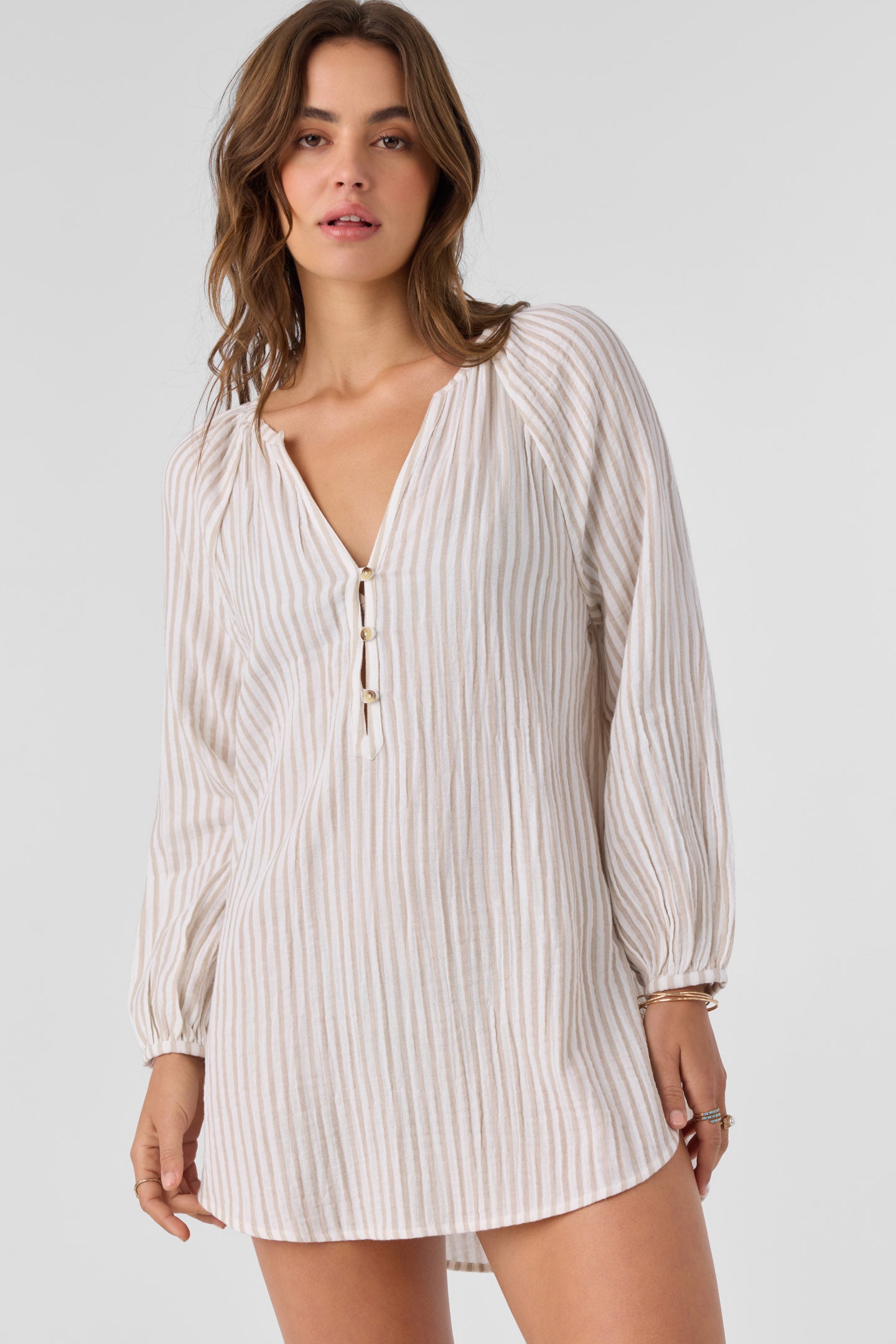 Krysten Tunic Stripe Dress - Simply Taupe | O'Neill