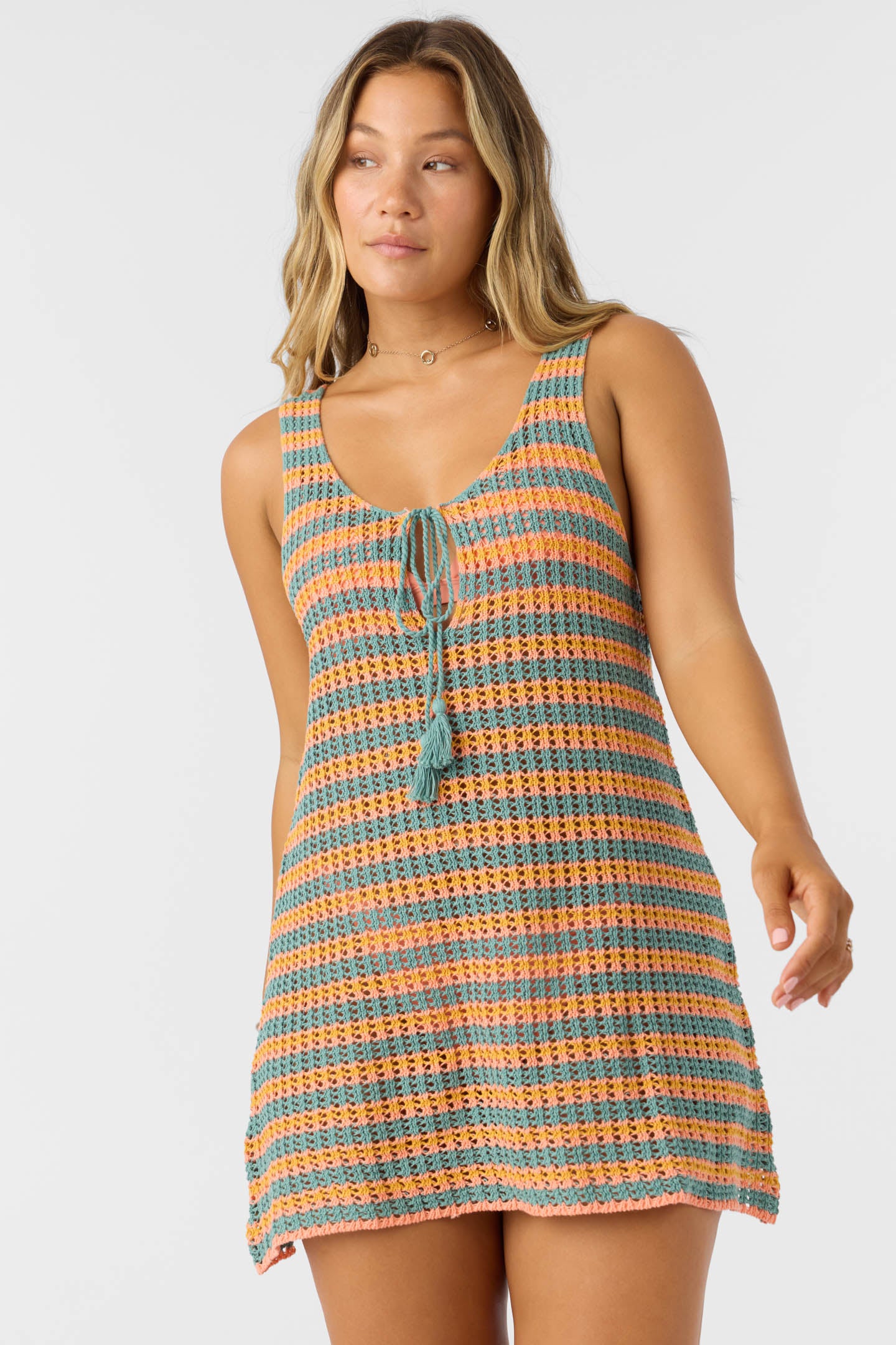 Ryan Stripe Mini Cover-Up Dress - Multi Clr | O'Neill Ryan Stripe Mini Cover-Up Dress - Multi Clr | O'Neill