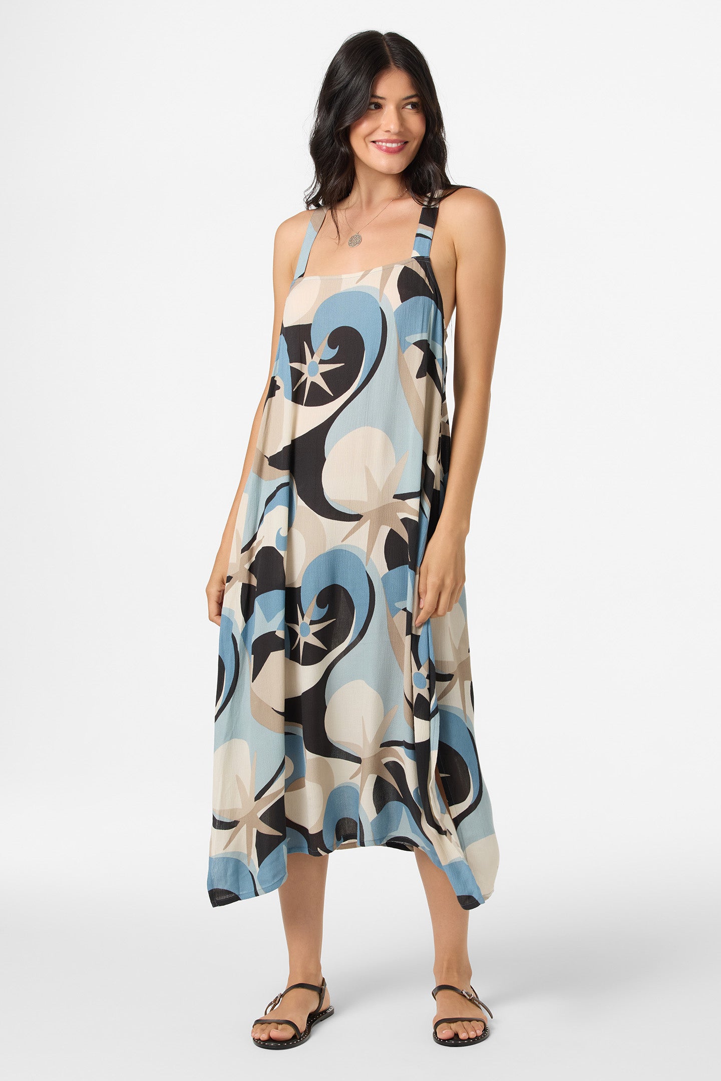 O'Neill Women's Miranda Midi Dress in Provincial Blue, Size Large, Viscose O'Neill Women's Miranda Midi Dress in Provincial Blue, Size Large, Viscose