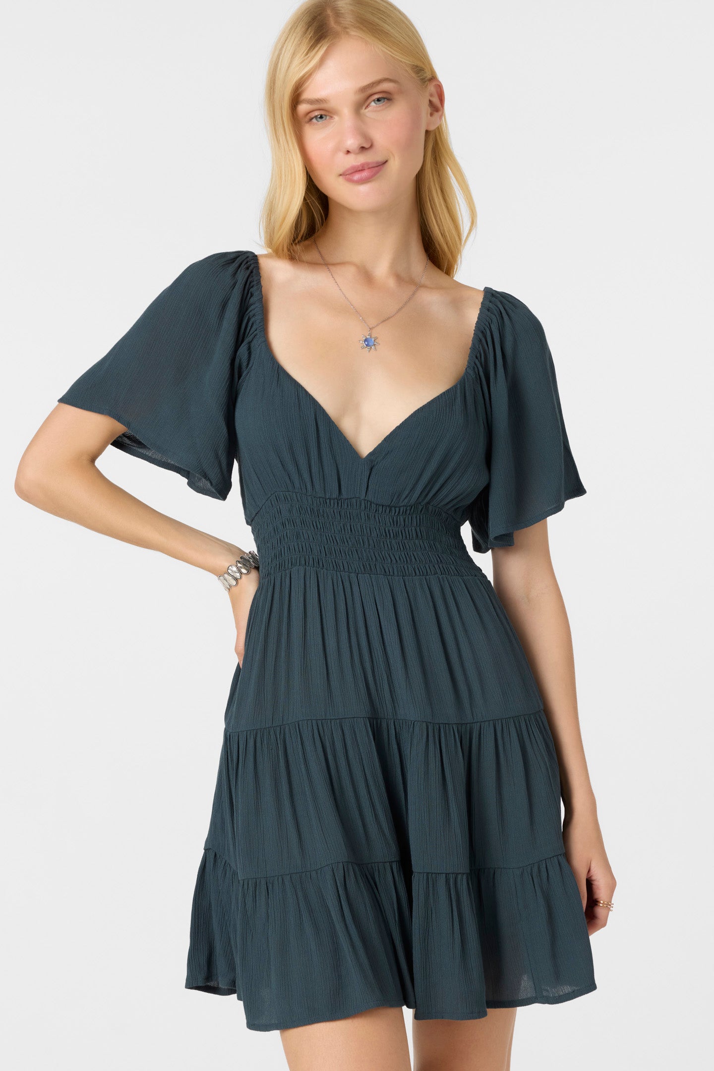 Layken Solid Short Dress - Slate | O'Neill Layken Solid Short Dress - Slate | O'Neill