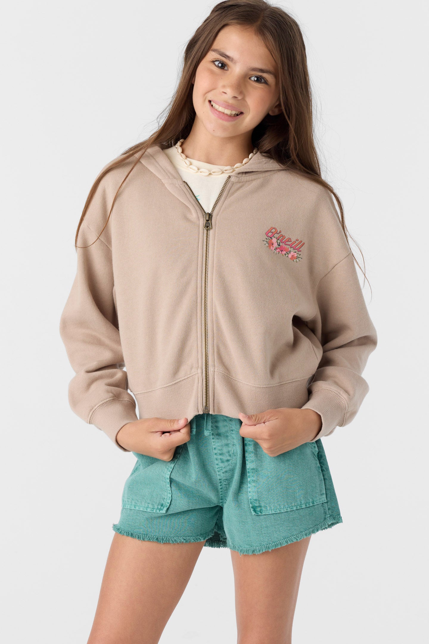 Girl's Darcie Zip Fleece - Simply Taupe | O'Neill