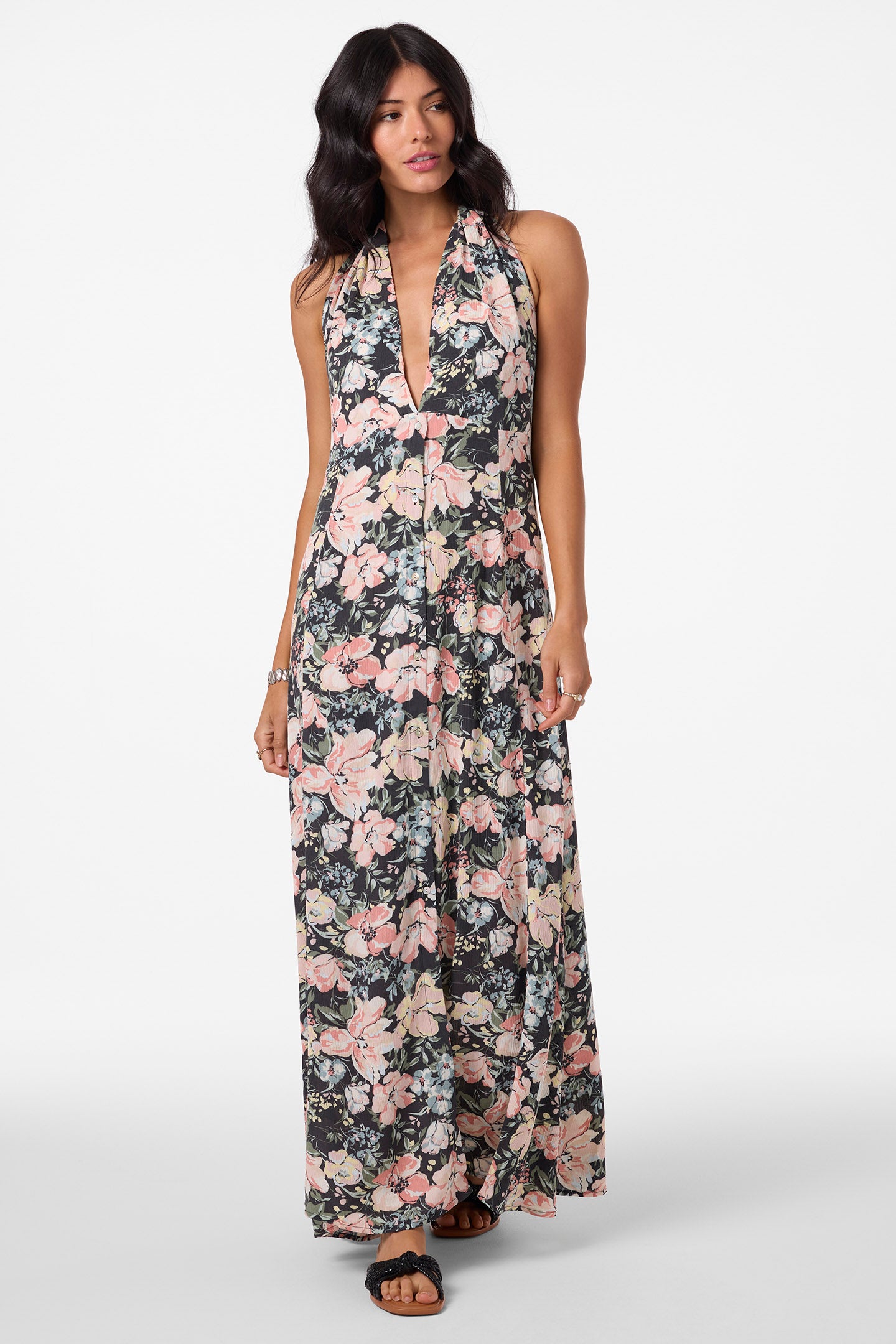 O'Neill Women's Jemma Floral Maxi Dress in Faded, Size Small, Viscose O'Neill Women's Jemma Floral Maxi Dress in Faded, Size Small, Viscose