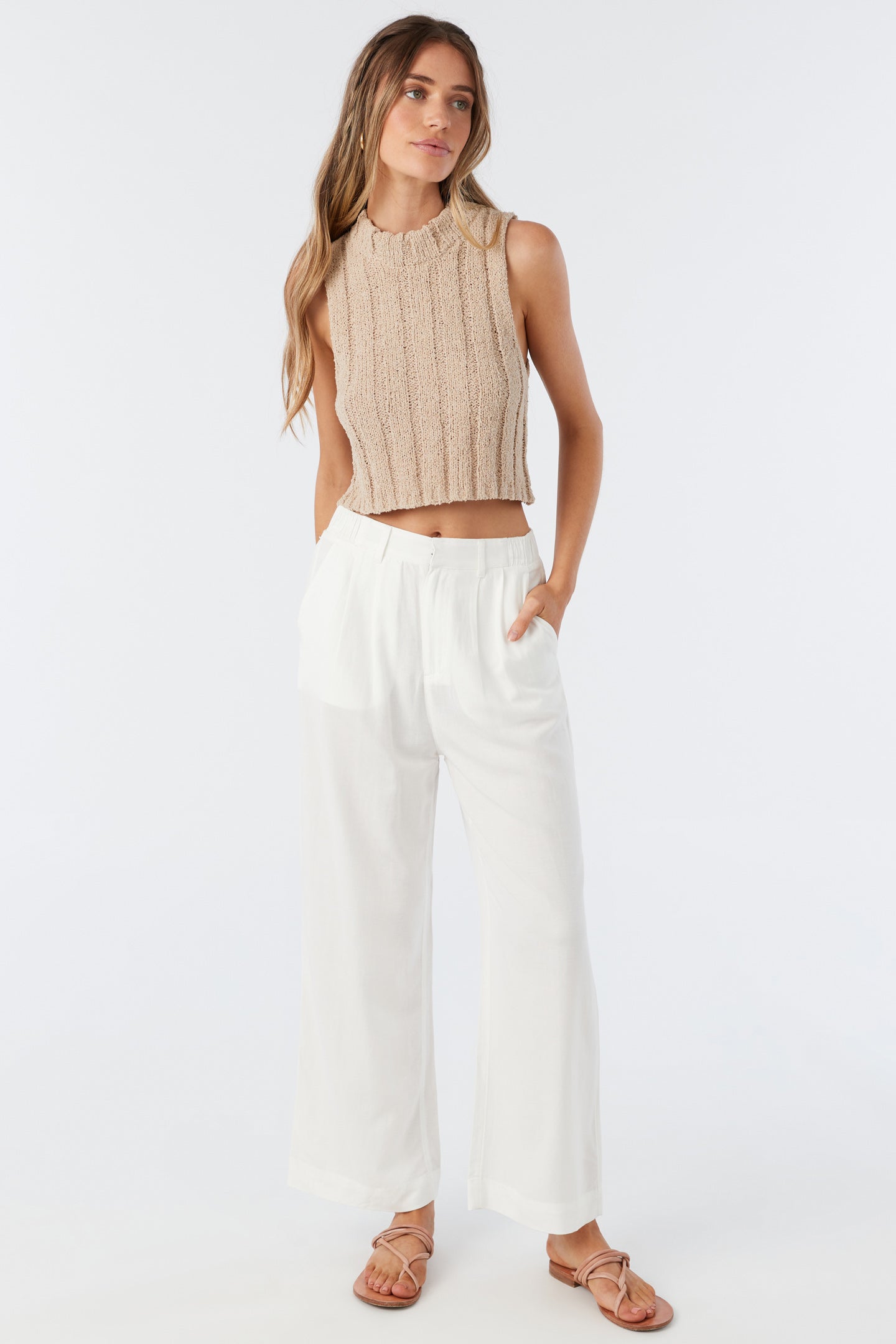 Womens Linen Trousers Woman SABRINA / Pantalon Lin / White Linen