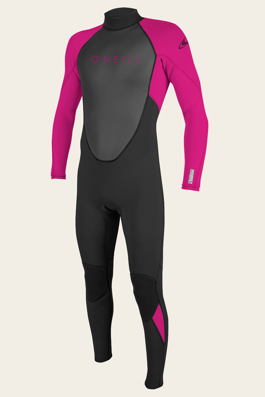 Youth Reactor Ii 3/2Mm Back Zip Full Wetsuit - Blk/Berry | O'Neill