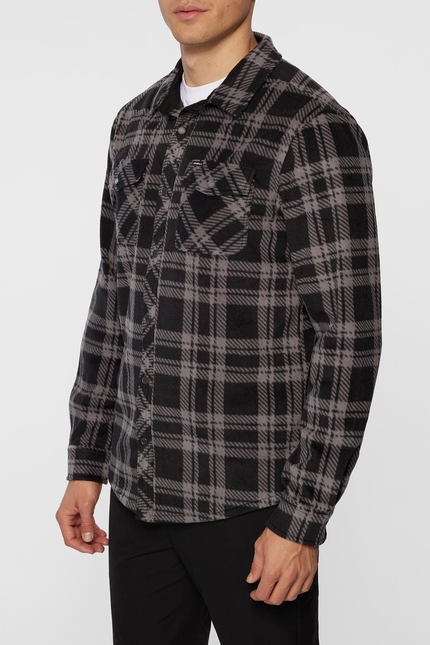 Glacier Plaid Superfleece Flannel Shirt - Black | O'Neill