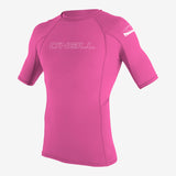 Youth Basic Skins 50+ S/S Rash Guard - Fox Pink | O'Neill