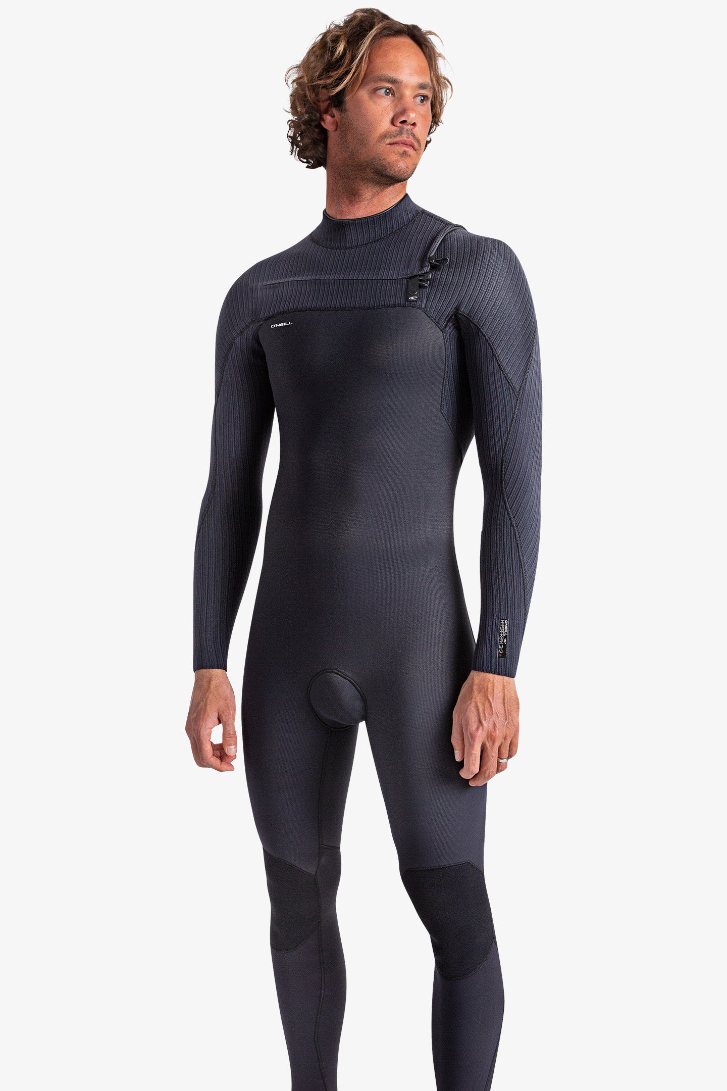 O'Neill Hyperfreak 3/2 All-round Chest-Zip Steamer — full deck view