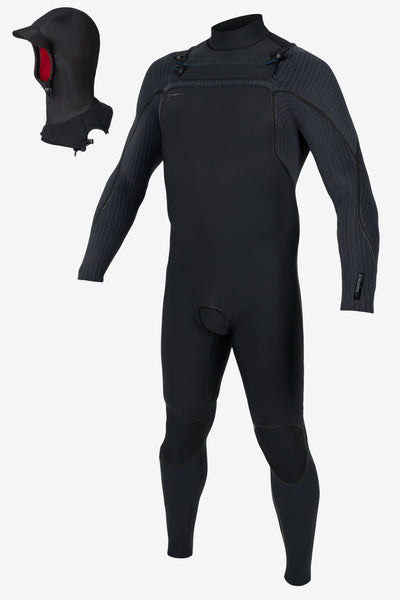 Mutant Ii 4/3MM Chest Zip Full Wetsuit W/ Hood - Blk/Blk | O'Neill