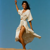 Adilah High-Low Wrap Skirt