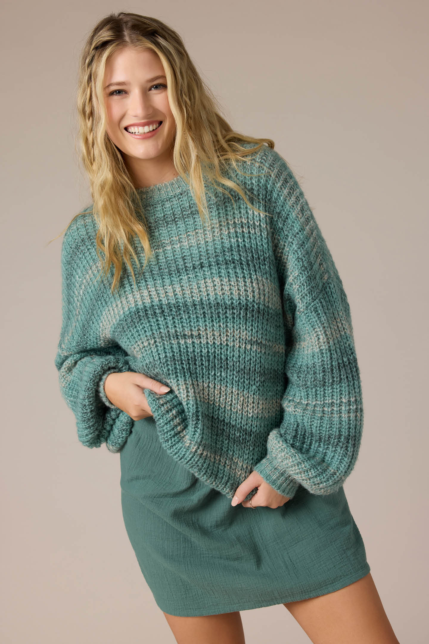 BAYOU OMBRE STRIPE SLOUCHY SWEATER