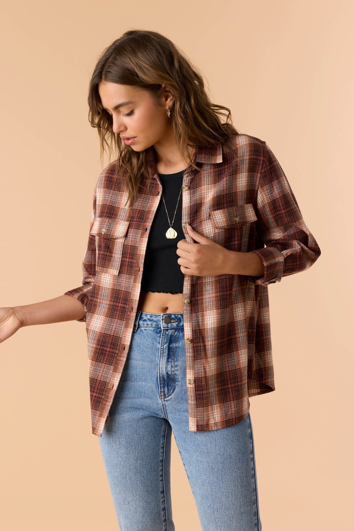 BROOKS FLANNEL OVERSIZED FIT SHIRT