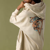 Byron Hooded Oversized Fit Zip Fleece Jacket