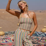 Drez Beachbound Stripe Smocked Tank Top