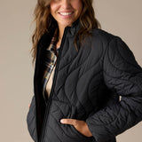 Eden Nylon Wave Quilted Zip Jacket