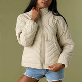 Eden Nylon Wave Quilted Zip Jacket