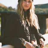 Eden Nylon Wave Quilted Zip Jacket