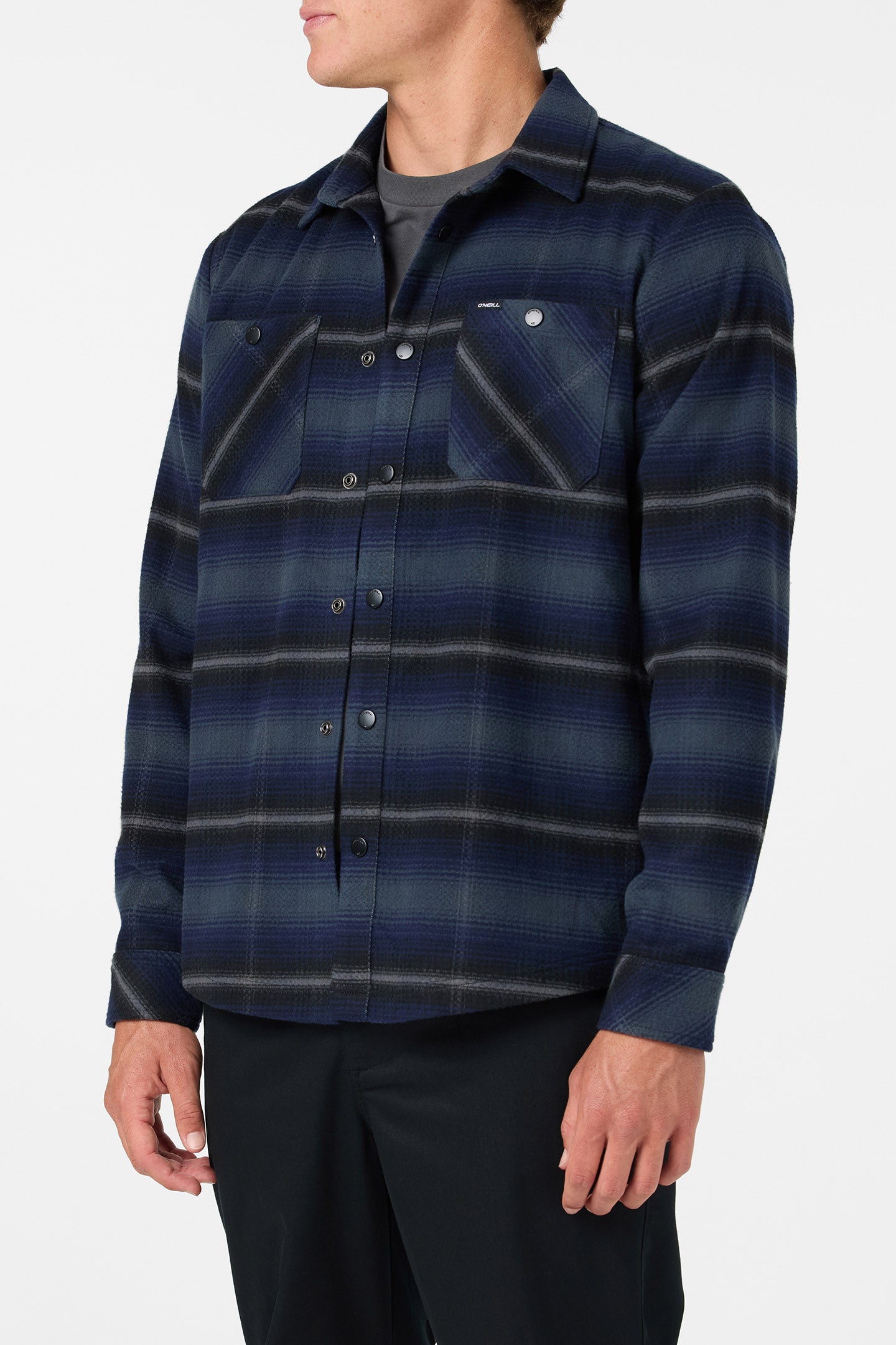 Y’s for men WOOL / NYLON FLANNEL 2023AW Glacier Y/D Sf Flannel Long Sleeve Shirt - Dark Slate | O'Neill