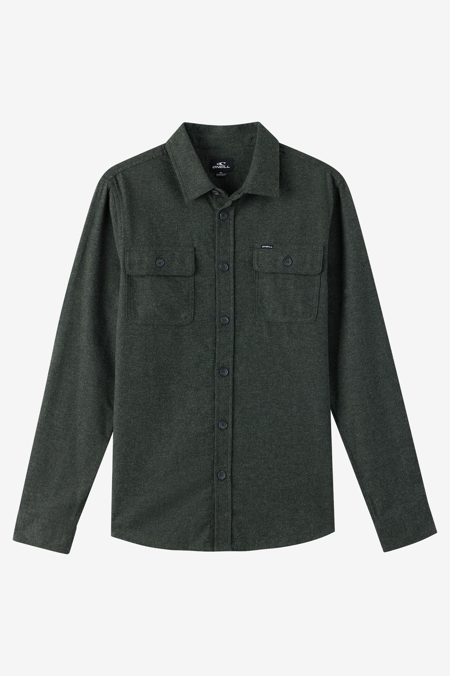 O'Neill Men's Regent Flannel Long Sleeve Shirt in Hunter Green, Size 2XL