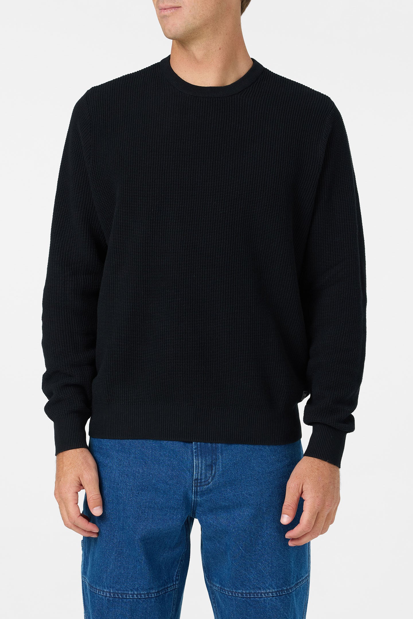 O'Riginals Roscoe Waffle Sweater Long Sleeve Sweater - Black | O'Neill